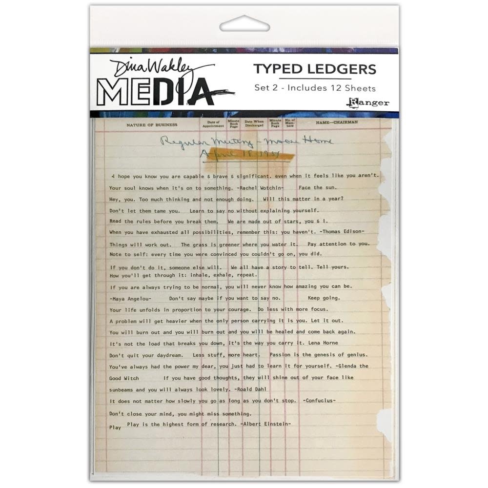 RANGER RANGER DINA WAKLEY MEDIA TYPED LEDGERS SET 2 12 SHEETS