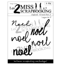 LES 2 MISS SCRAPBOOKING LES 2 MISS SCRAPBOOKING KIT MOTS NOEL 3 CHIPBOARD