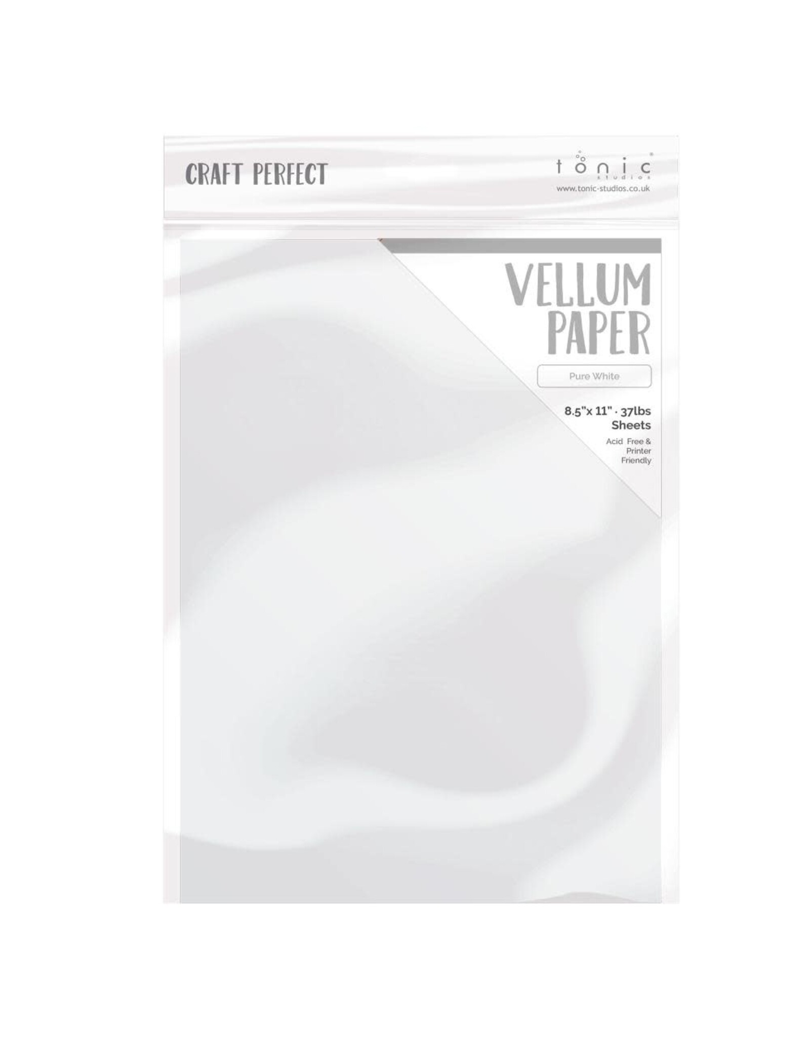 TONIC TONIC CRAFT PERFECT PURE WHITE VELLUM PAPER  8.5x11 10/PK