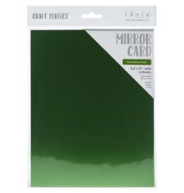 TONIC TONIC STUDIOS MIRROR CARD FLOURISHING GREEN 8.5X11 5 PK