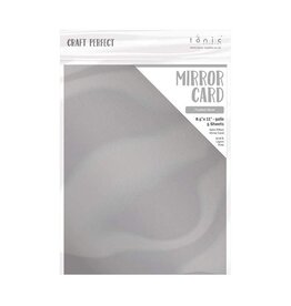 TONIC TONIC STUDIOS MIRROR CARD SATIN EFFECT FROSTED SILVER 8.5X11 5 PK