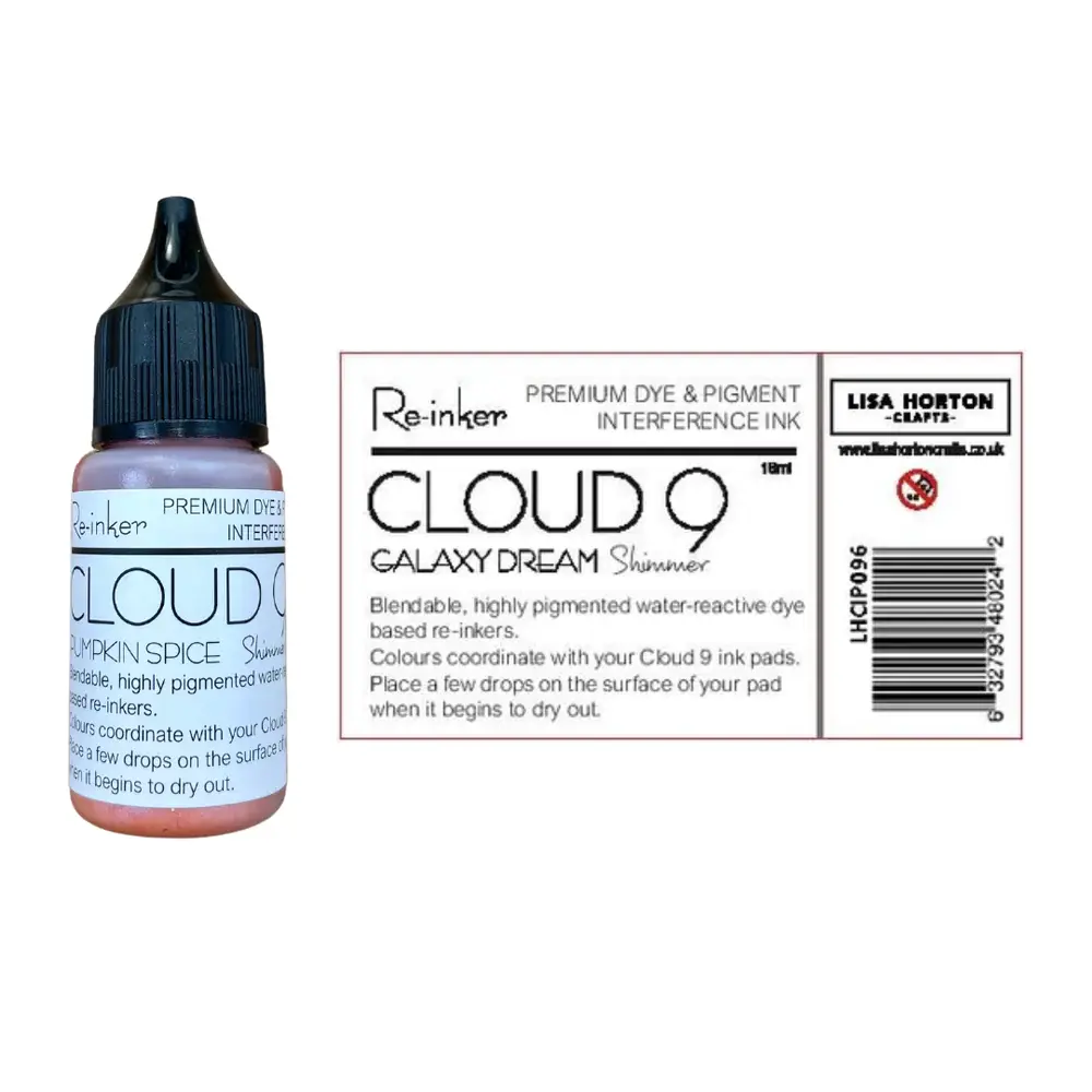 LISA HORTON CRAFTS LISA HORTON CRAFTS CLOUD 9 INTERFERENCE DYE/PIGMENT INK RE-INKER - OPAL BLUSH SHIMMER