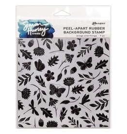 RANGER RANGER SIMON HURLEY CREATE WINGS AND THINGS 6x6 PEEL-APART RUBBER BACKGROUND STAMP