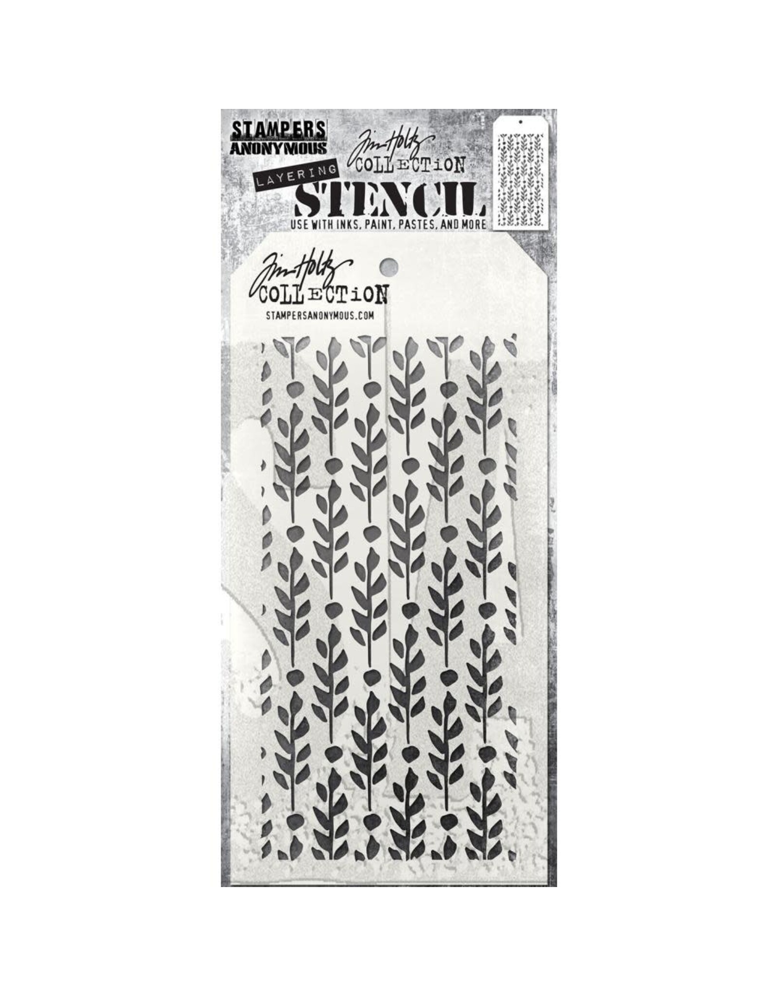 STAMPERS ANONYMOUS STAMPERS ANONYMOUS TIM HOLTZ BERRY LEAVES LAYERING STENCIL