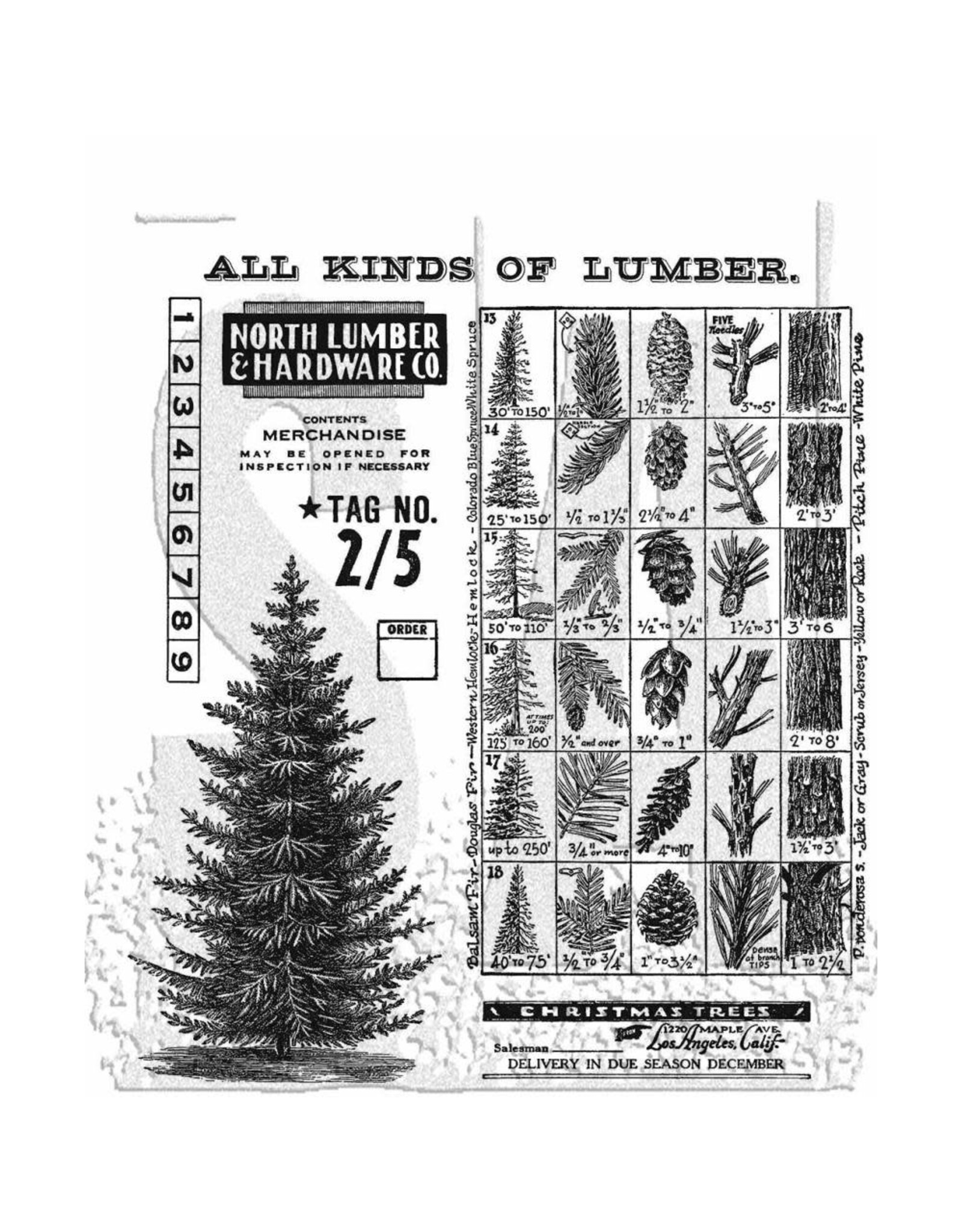 STAMPERS ANONYMOUS TIM HOLTZ WINTER WOODLANDS 7x8.5 CLING STAMP SET