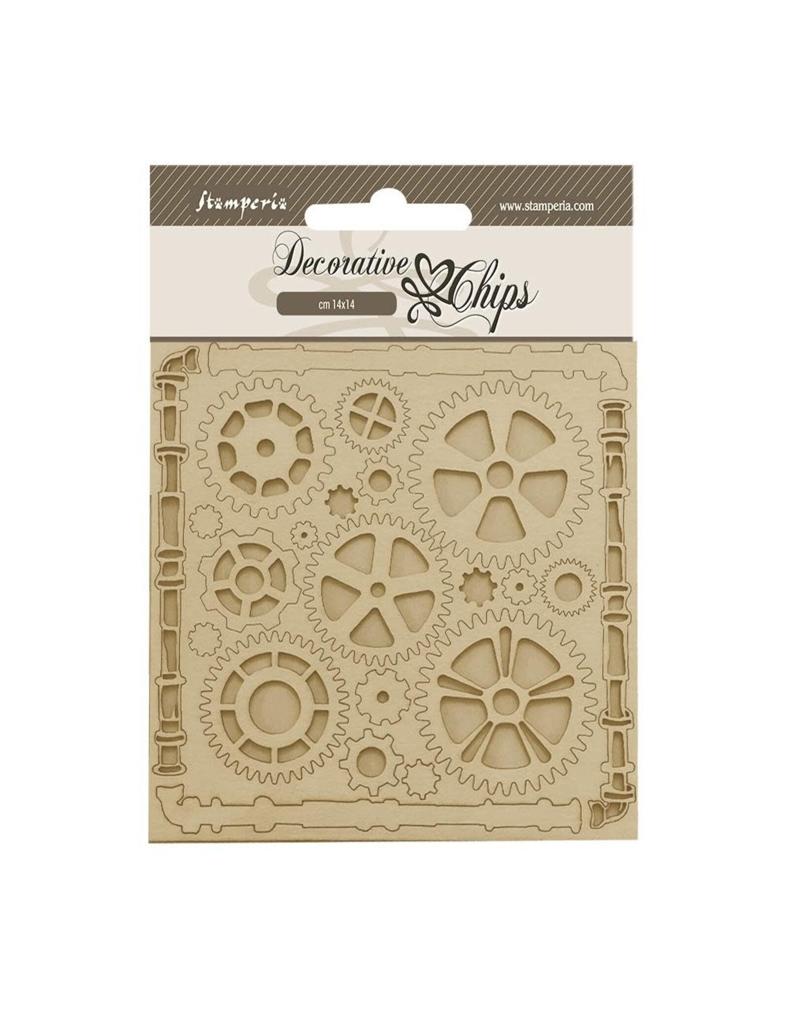 STAMPERIA STAMPERIA SONGS OF THE SEA PIPES AND MECHANISMS 5.5x5.5 LARGE DECORATIVE CHIPS