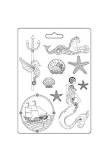 STAMPERIA STAMPERIA SONGS OF THE SEA MERMAID A4 SOFT MAXI MOULD 8.5x11.5