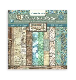 STAMPERIA STAMPERIA SONGS OF THE SEA BACKGROUNDS SELECTION 12X12 COLLECTION PACK 10 SHEETS
