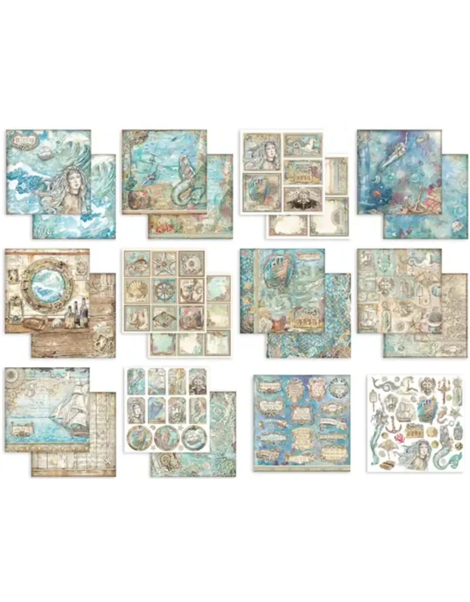 STAMPERIA STAMPERIA SONGS OF THE SEA 12X12 COLLECTION PACK 10 SHEETS