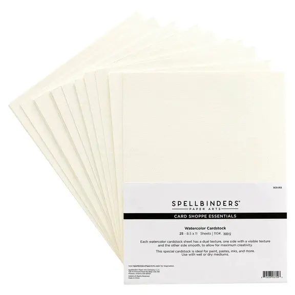 SPELLBINDERS SPELLBINDERS CARDSHOP ESSENTIALS WATERCOLOR CARDSTOCK 8.5x11 25/PK