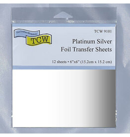 THERMOWEB THE CRAFTER'S WORKSHOP PLATINUM SILVER 6x6 FOIL TRANSFER SHEETS 12/PK