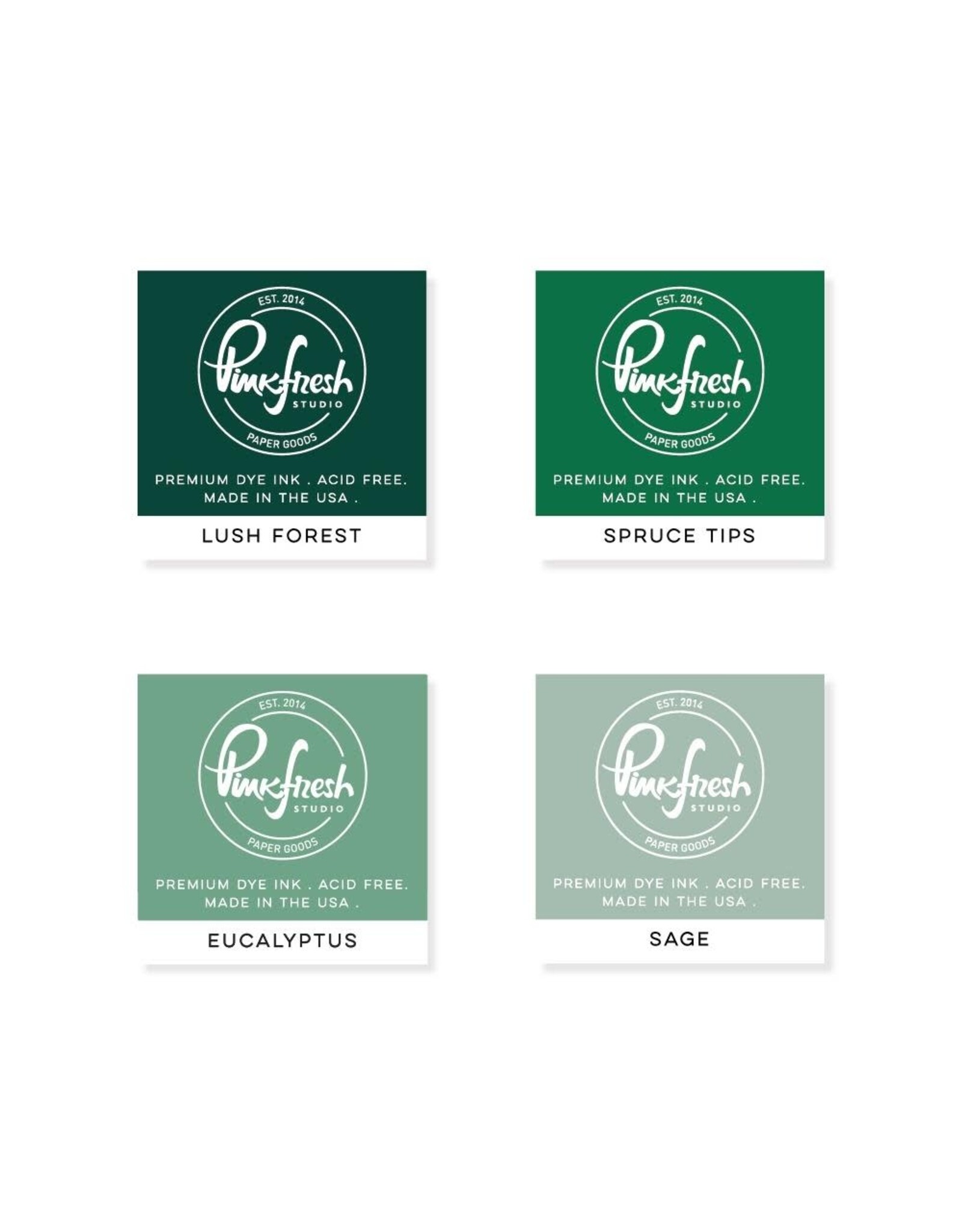 PINKFRESH PINKFRESH STUDIO GREEN GABLES PREMIUM DYE CUBE INK PADS 4/PK