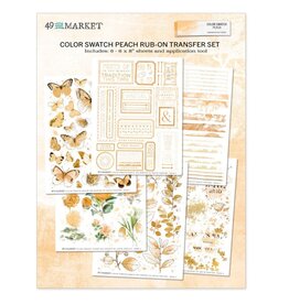 49 AND MARKET 49 AND MARKET COLOR SWATCH PEACH 6x8 RUB-ON TRANSFER SET 6/PK