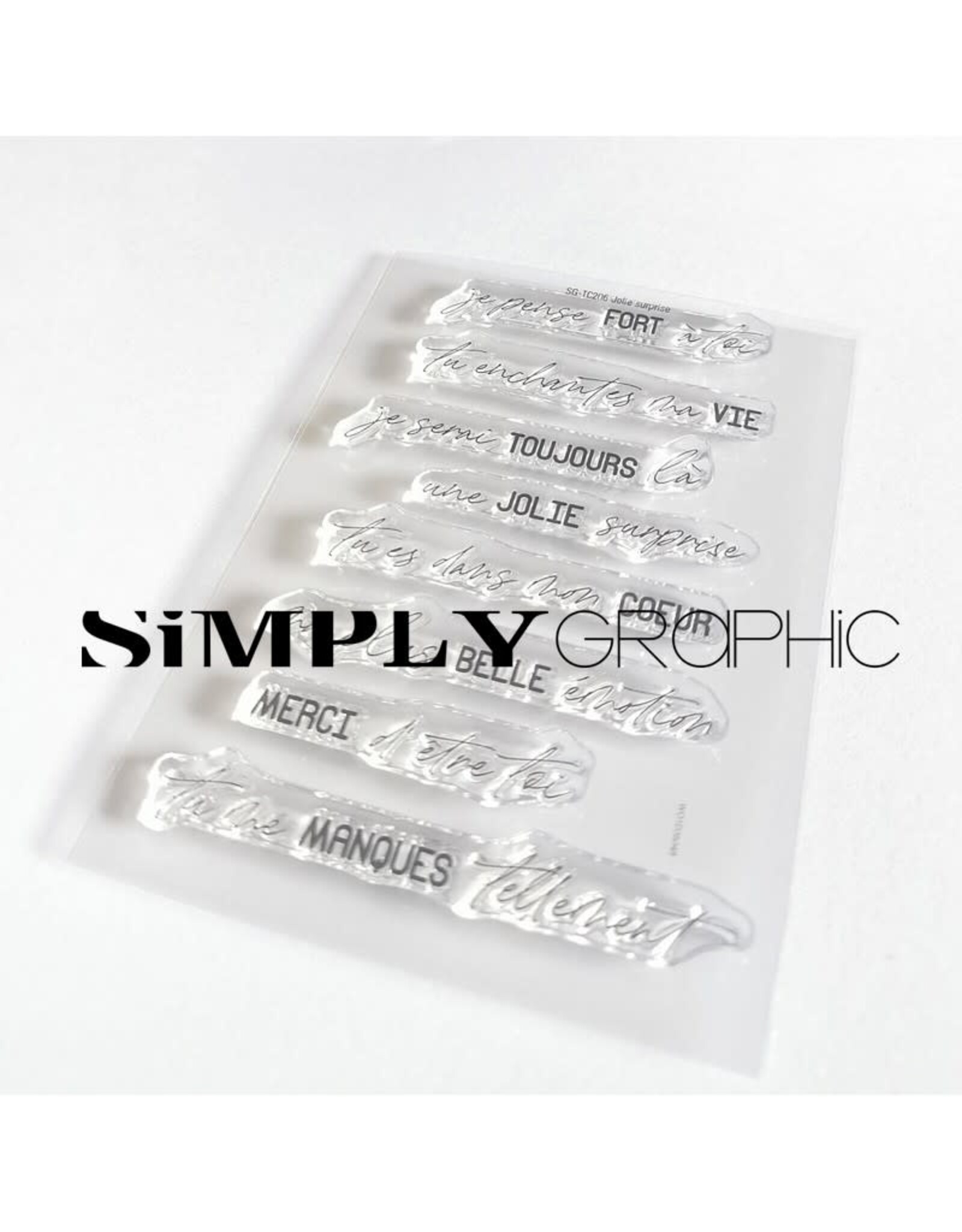 SIMPLY GRAPHIC SIMPLY GRAPHIC PLANCHE JOLIE SURPRISE CLEAR STAMP SET