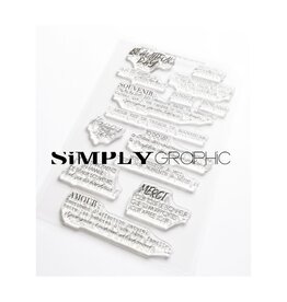 SIMPLY GRAPHIC SIMPLY GRAPHIC PLANCHE PETITS MOTS CLEAR STAMP SET