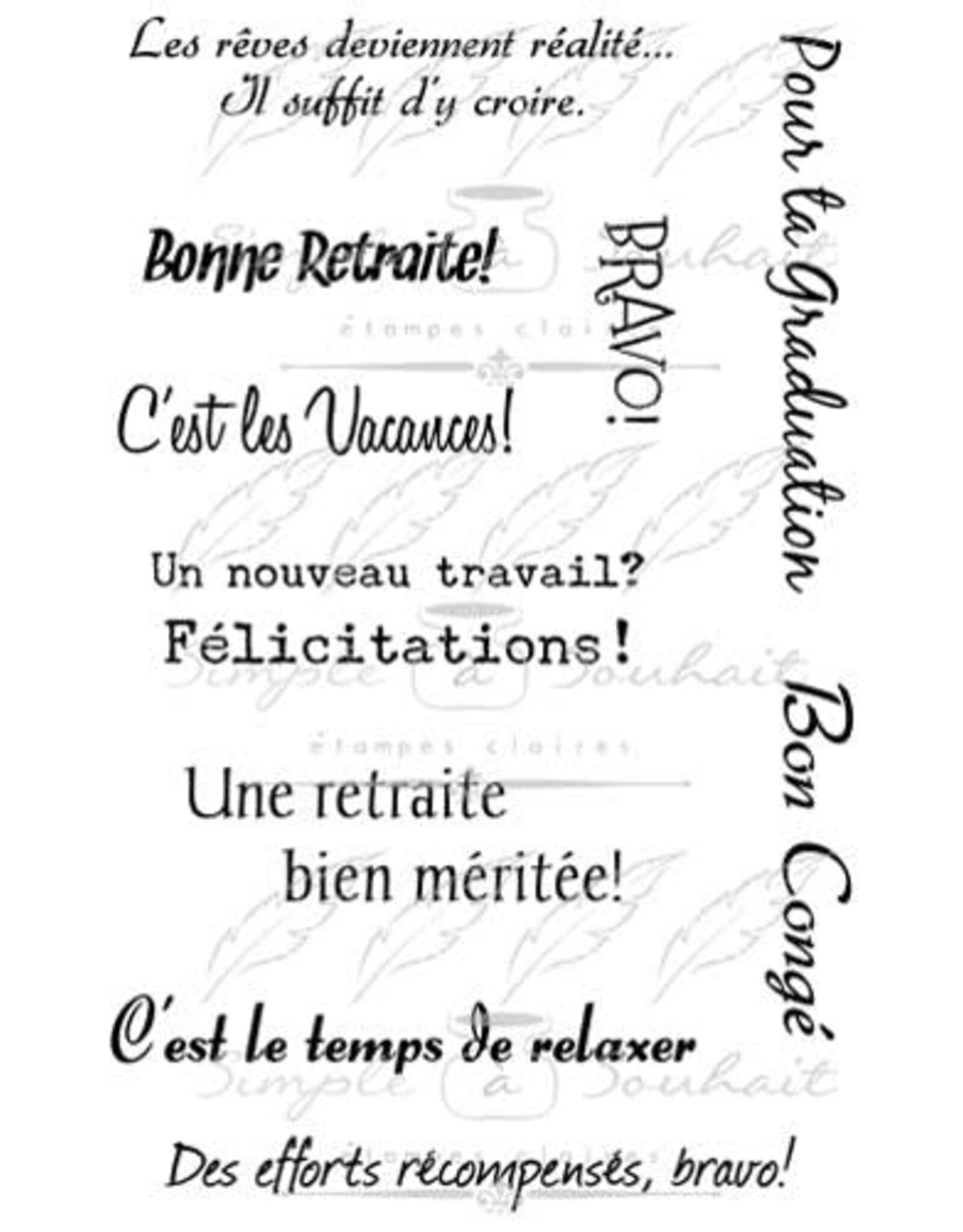 SIMPLE A SOUHAITS SIMPLE A SOUHAIT ÉTAPES DE VIE ACRYLIC STAMP SET