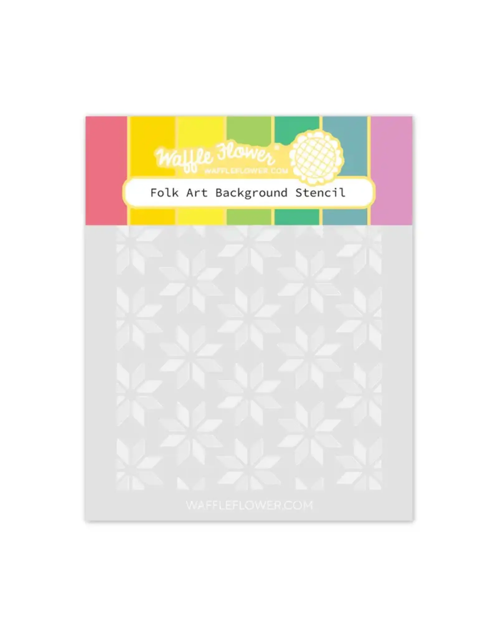 WAFFLE FLOWER WAFFLE FLOWER FOLK ART BACKGROUND STENCIL