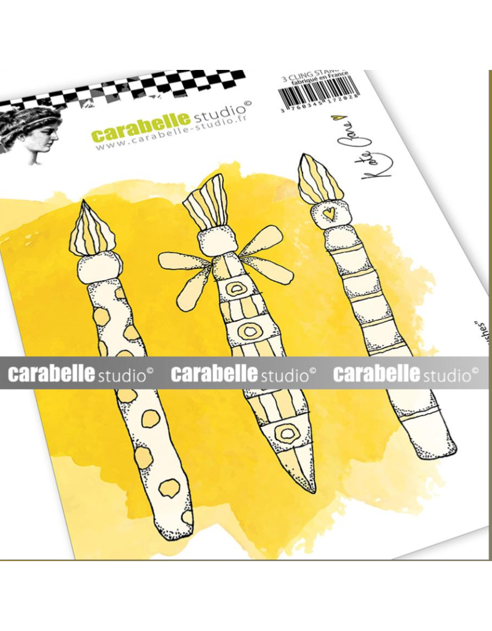 CARABELLE STUDIOS CARABELLE STUDIO CLING STAMP A6 PAINT BRUSHES BY KATE CRANE