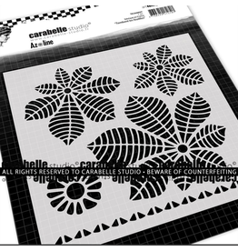 CARABELLE STUDIOS CARABELLE STUDIO AZOLINE TOMBENT LES FEUILLES 6x6 ART TEMPLATE STENCIL