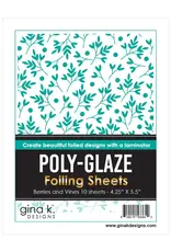 GINA K DESIGNS GINA K. DESIGNS BERRIES AND VINES 4.25x5.5 POLY-GLAZE FOILING SHEETS 10/PK