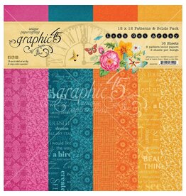 GRAPHIC 45 GRAPHIC 45 LET'S GET ARTSY PATTERNS & SOLIDS COLLECTION PAD 12x12 16 SHEETS