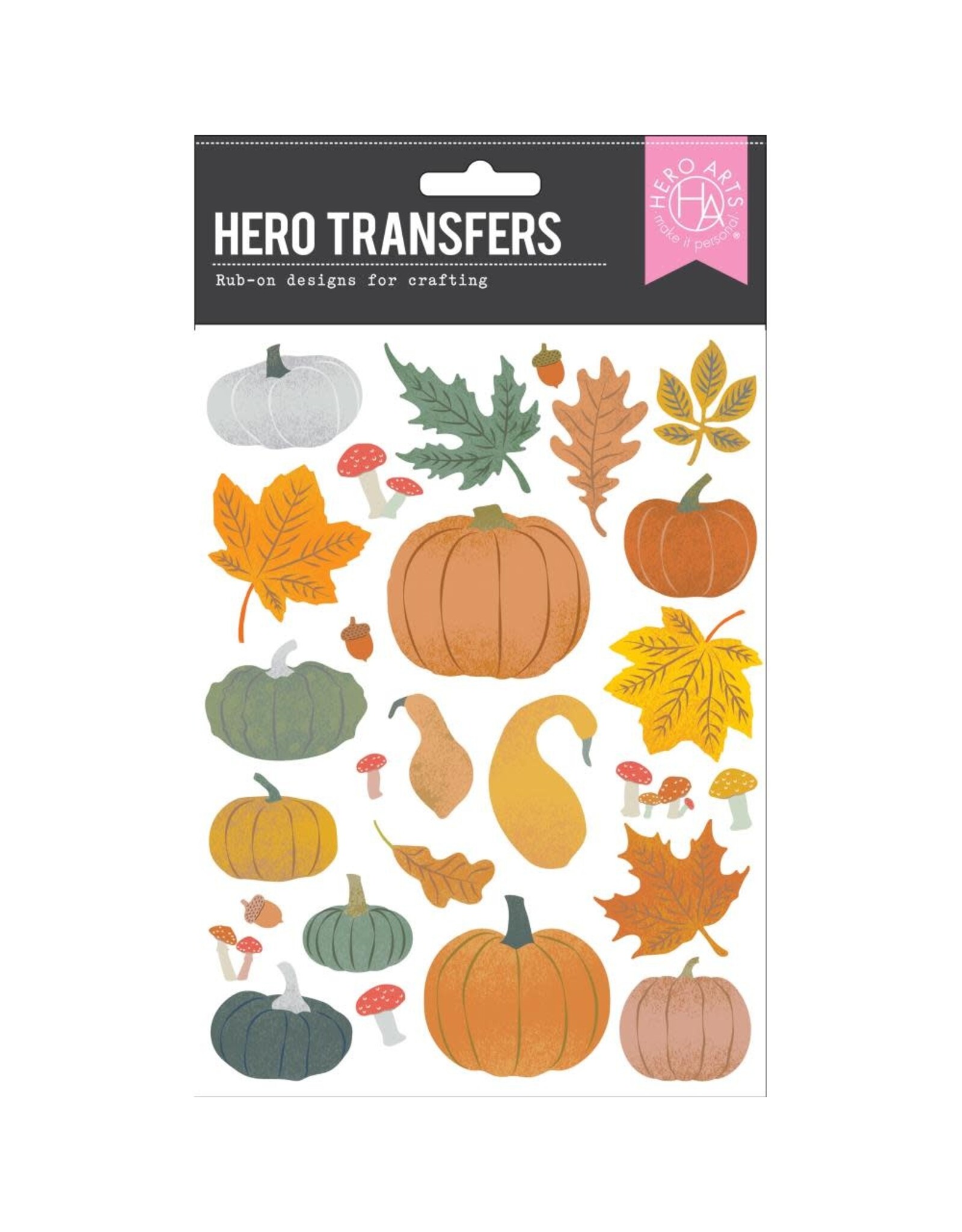 HERO ARTS HERO ARTS HERO TRANSFERS PUMPKIN & LEAVES RUB-ONS