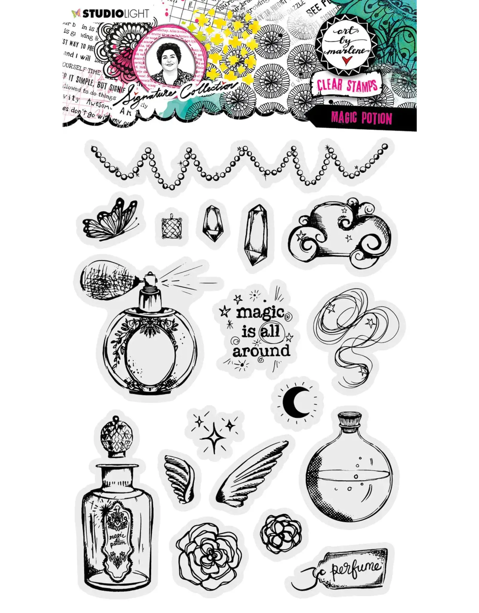 STUDIOLIGHT STUDIOLIGHT ART BY MARLENE SIGNATURE COLLECTION MAGIC POTION CLEAR STAMP SET