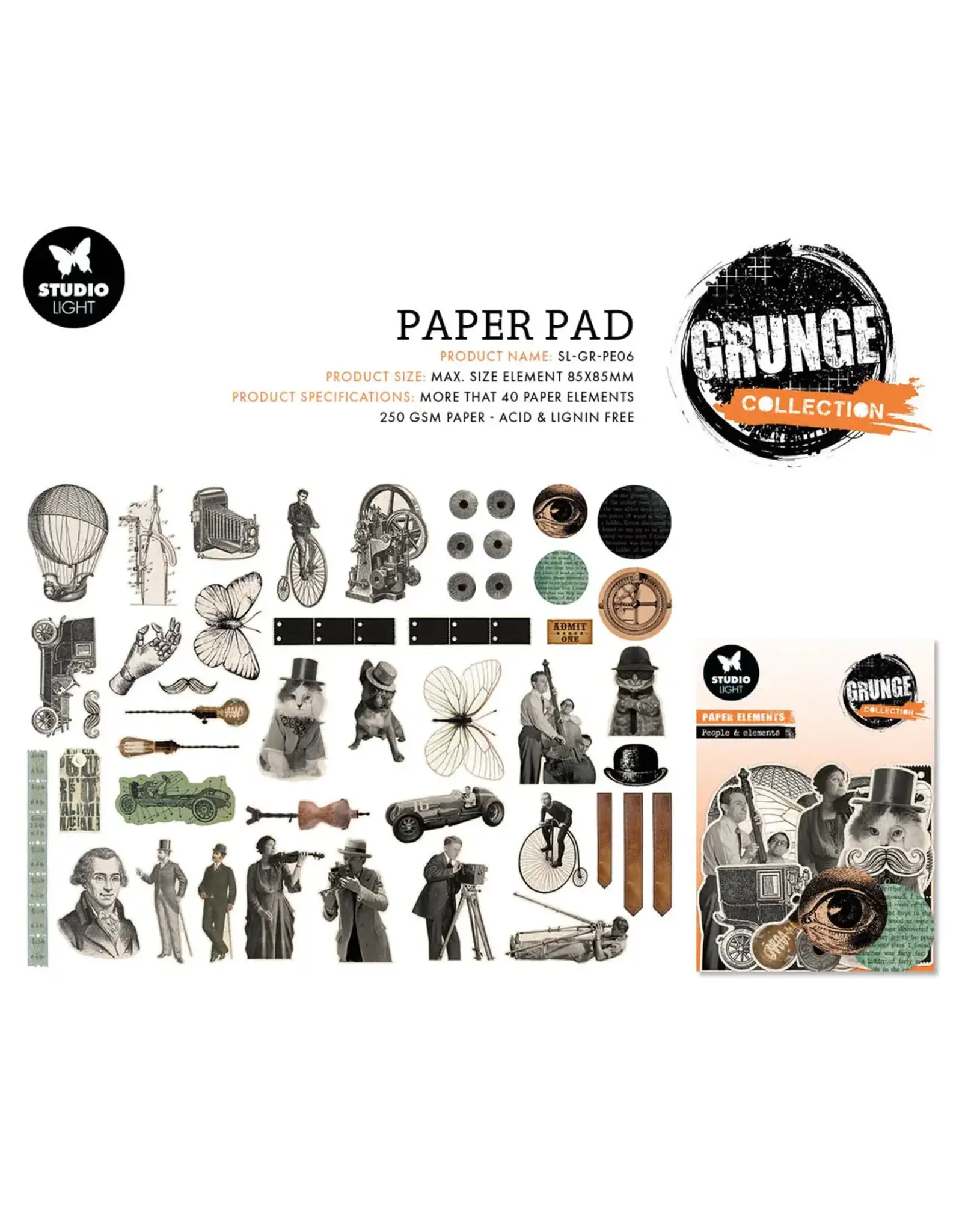 STUDIOLIGHT STUDIOLIGHT GRUNGE COLLECTION PEOPLE & ELEMENTS PAPER ELEMENTS DIE-CUTS