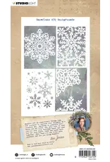 STUDIOLIGHT STUDIOLIGHT JENINE'S MINDFUL ART COLLECTION VINTAGE CHRISTMAS SNOWFLAKE ATC BACKGROUNDS STENCIL SET