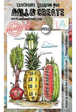 AALL & CREATE AALL & CREATE AUTOUR DE MWA #1086 PINEAPPLE PENTHOUSE A6 CLEAR STAMP SET