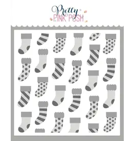 PRETTY PINK POSH PRETTY PINK POSH LAYERED STOCKINGS 6x6 STENCIL SET 3/PK