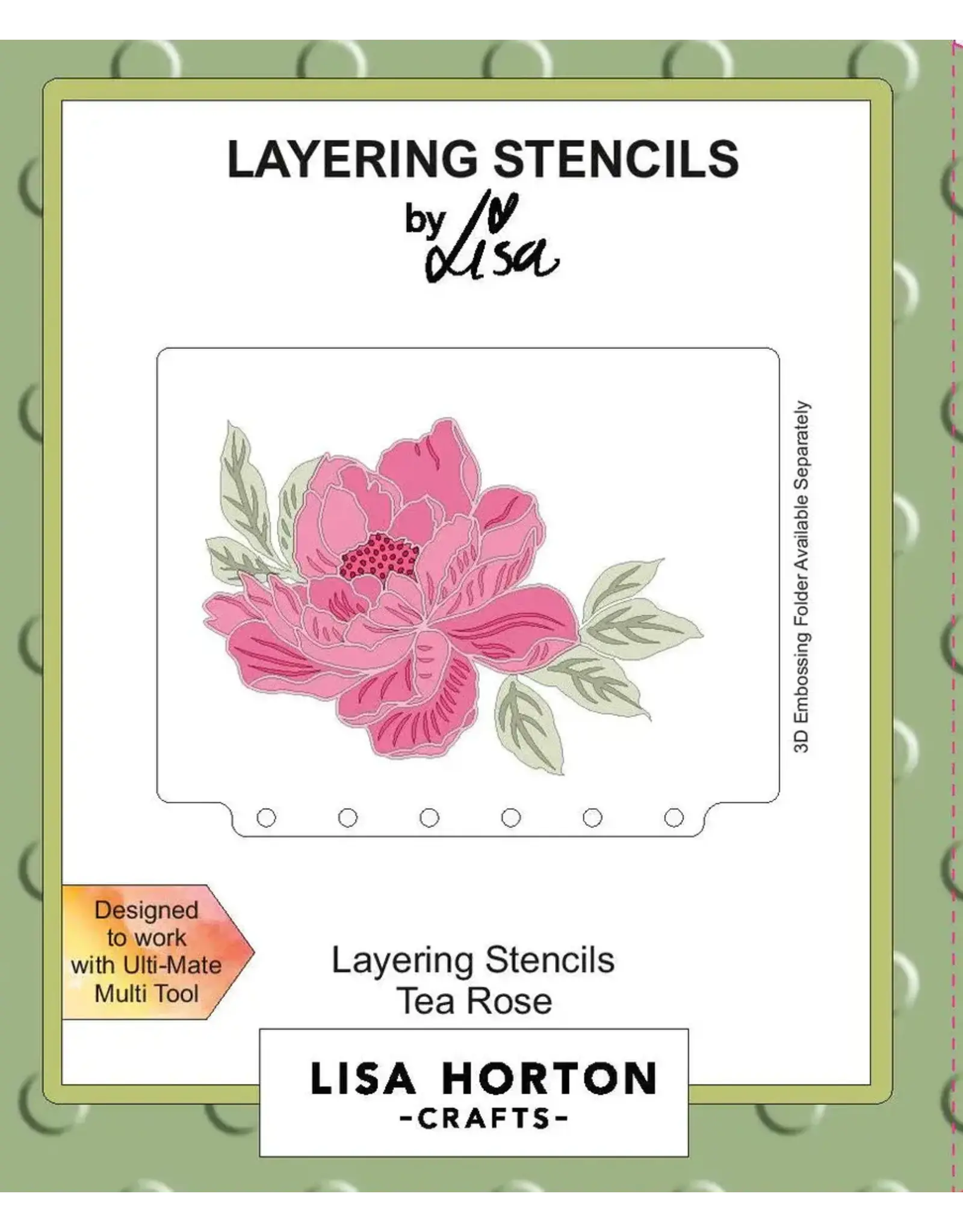 LISA HORTON CRAFTS TEA ROSE A6 LAYERING STENCIL SET - Scrapbook Centrale