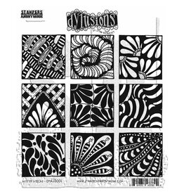 RANGER DYLUSIONS BITS OF BLOCKS 8.5x7 CLING STAMP SET