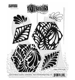 RANGER DYLUSIONS QUILTS OF BRUSH STROKES 8.5x7 CLING STAMP SET