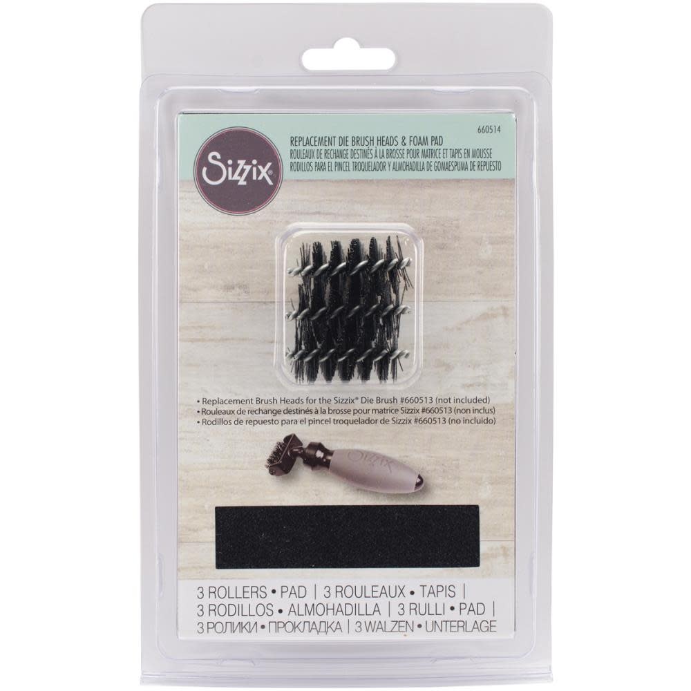 SIZZIX SIZZIX REPLACEMENT DIE BRUSH HEADS & FOAM PAD