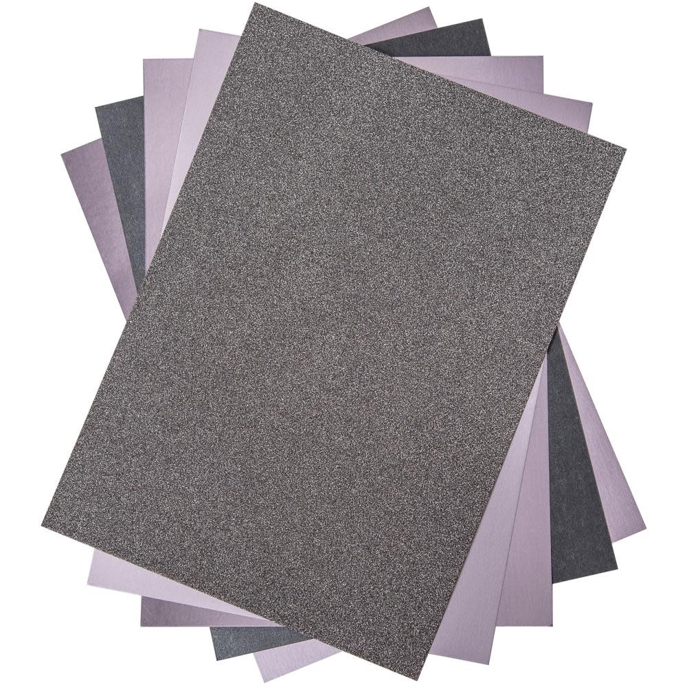 SIZZIX SIZZIX CHARCOAL OPULENT CARDSTOCK PACK 5 TYPES/50 SHEETS