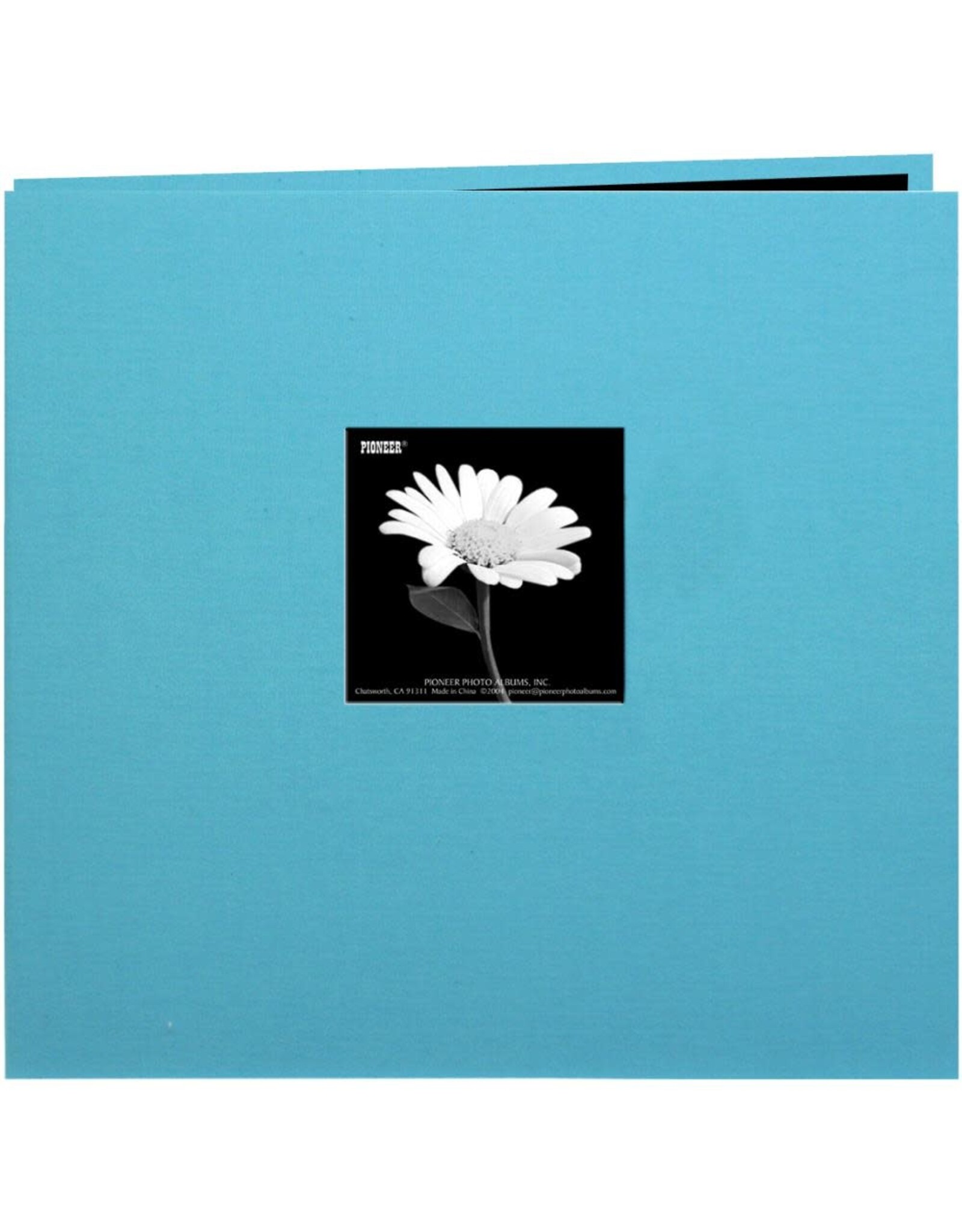 PIONEER PIONEER TURQUOISE BLUE BOOK CLOTH COVER 8x8 POST BOUND ALBUM WITH WINDOW