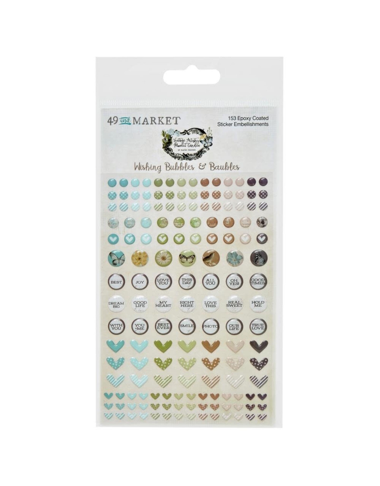 49 AND MARKET 49 AND MARKET VINTAGE ARTISTRY MOONLIT GARDEN WISHING BUBBLES & BAUBLES 153/PK