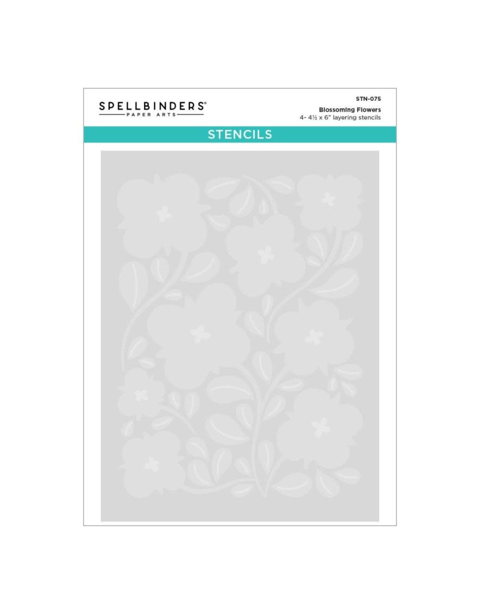 SPELLBINDERS SPELLBINDERS FLOWER MARKET COLLECTION BLOSSOMING FLOWERS LAYERING STENCIL SET