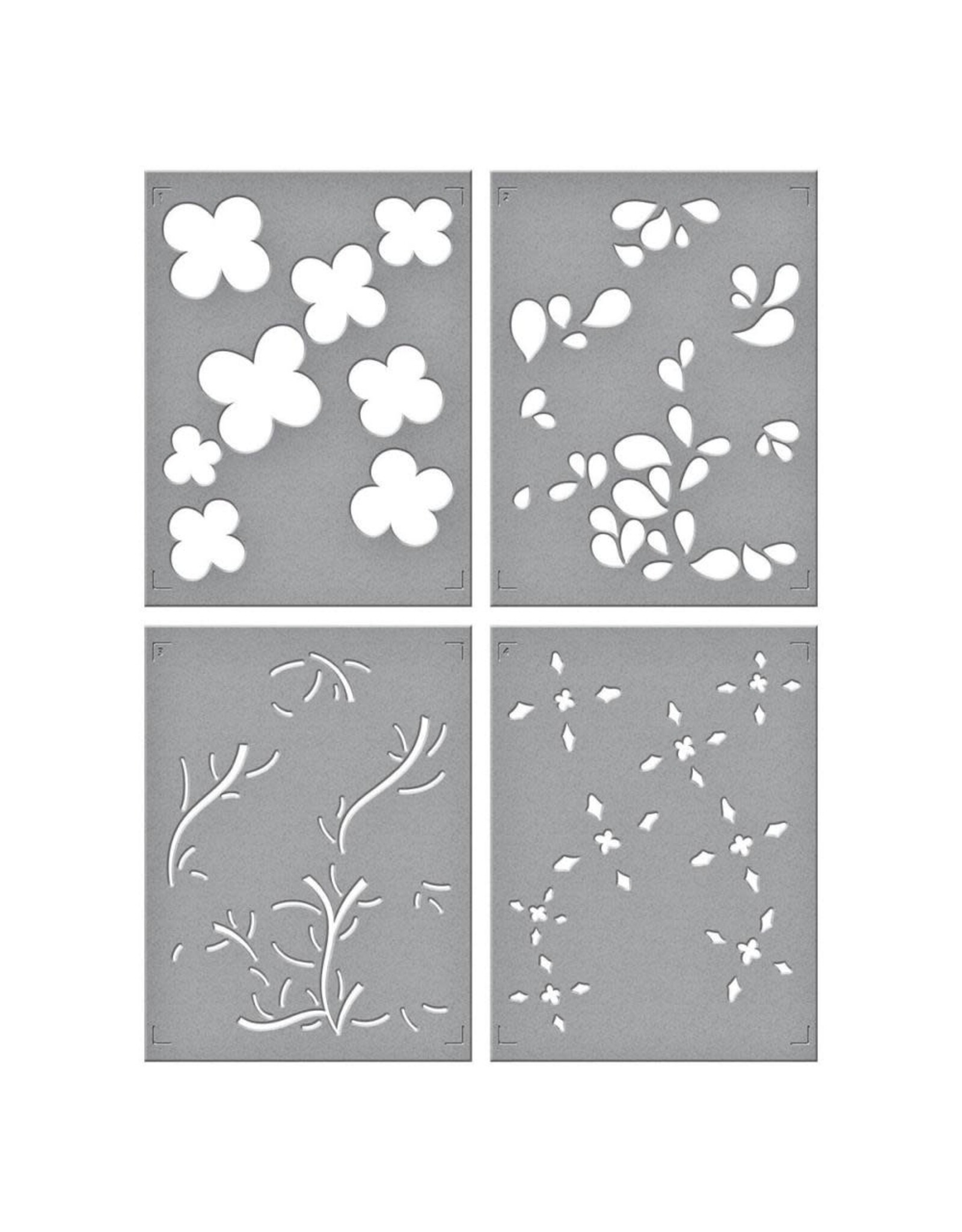 SPELLBINDERS SPELLBINDERS FLOWER MARKET COLLECTION BLOSSOMING FLOWERS LAYERING STENCIL SET