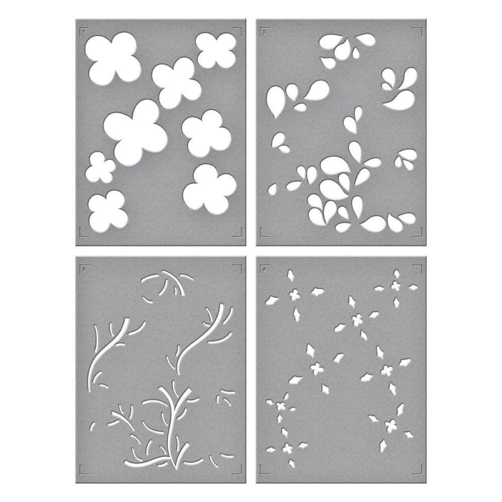 SPELLBINDERS SPELLBINDERS FLOWER MARKET COLLECTION BLOSSOMING FLOWERS LAYERING STENCIL SET