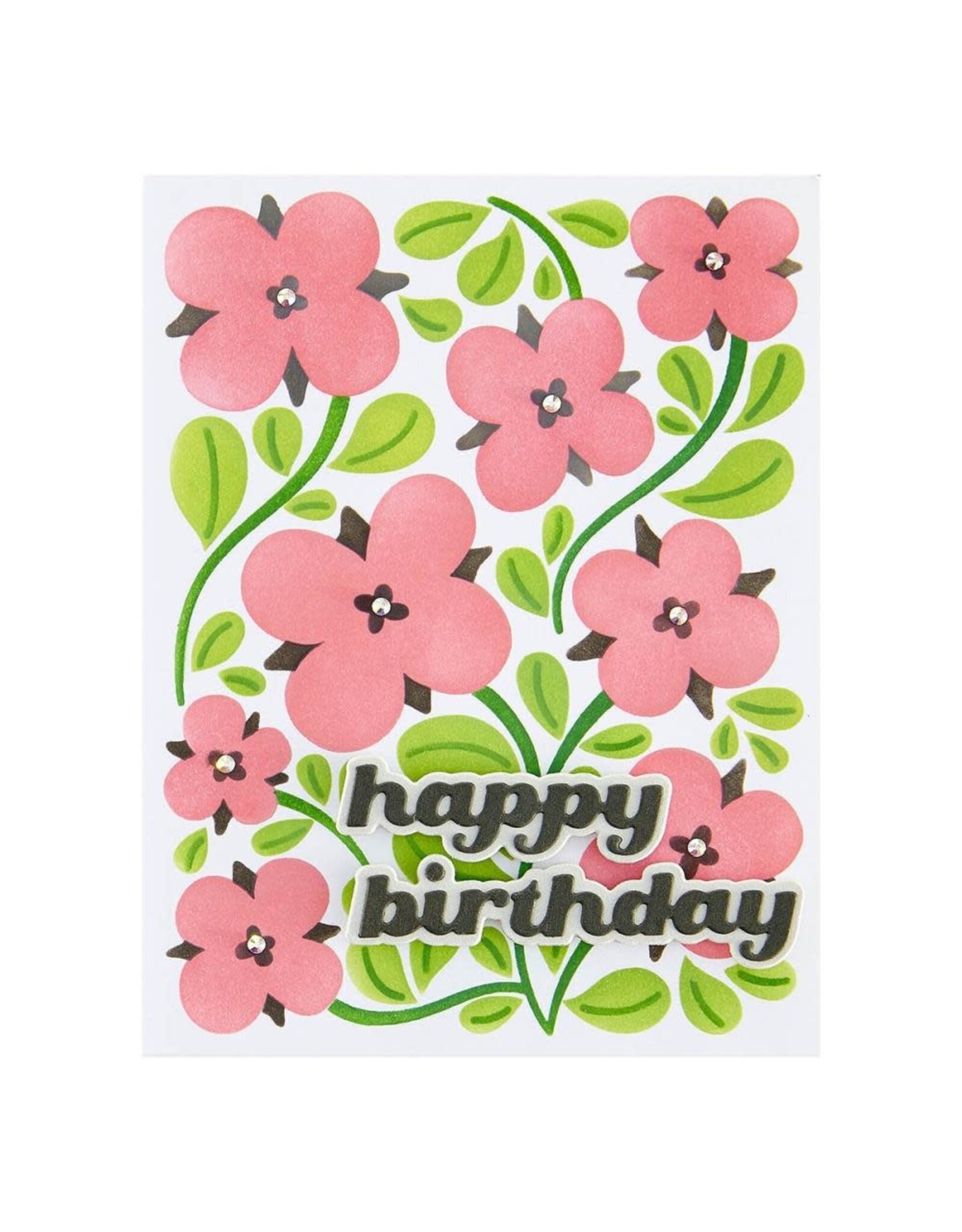 SPELLBINDERS SPELLBINDERS FLOWER MARKET COLLECTION BLOSSOMING FLOWERS LAYERING STENCIL SET