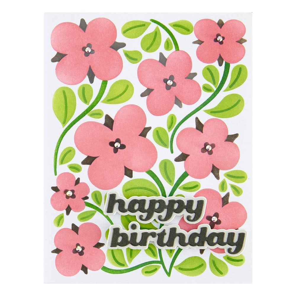 SPELLBINDERS SPELLBINDERS FLOWER MARKET COLLECTION BLOSSOMING FLOWERS LAYERING STENCIL SET