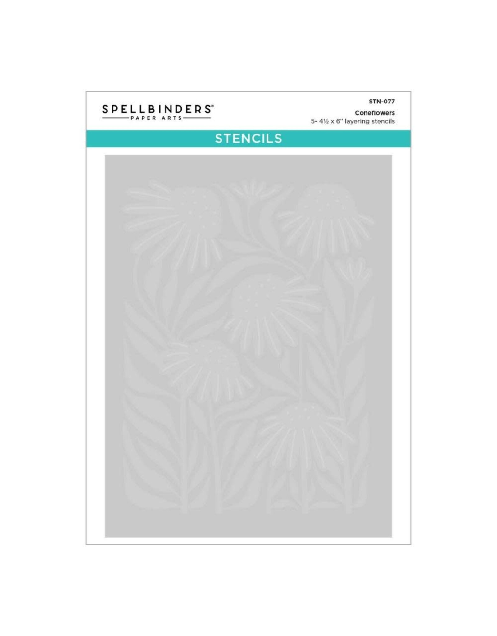 SPELLBINDERS SPELLBINDERS FLOWER MARKET COLLECTION CONEFLOWERS LAYERING STENCIL SET