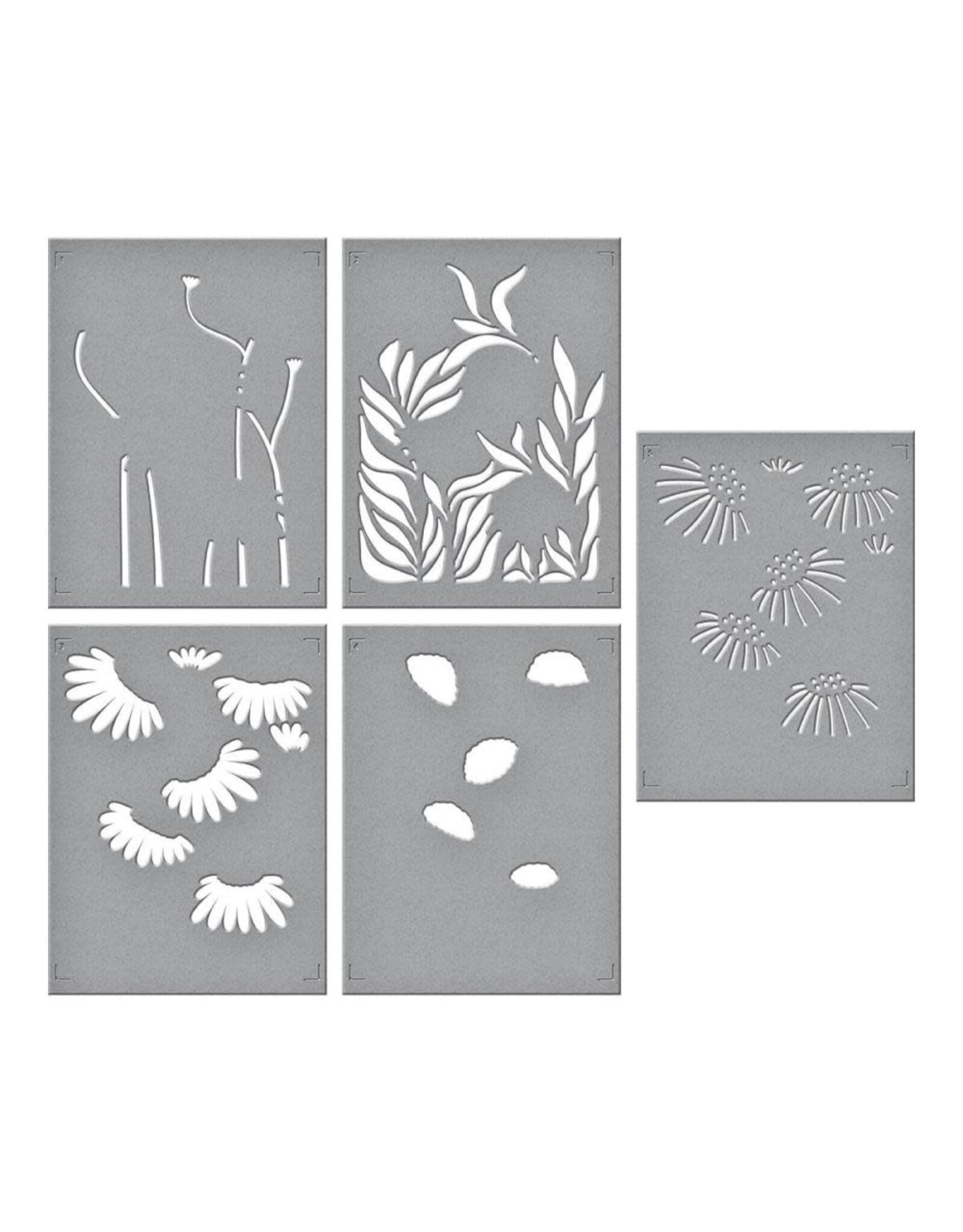 SPELLBINDERS SPELLBINDERS FLOWER MARKET COLLECTION CONEFLOWERS LAYERING STENCIL SET
