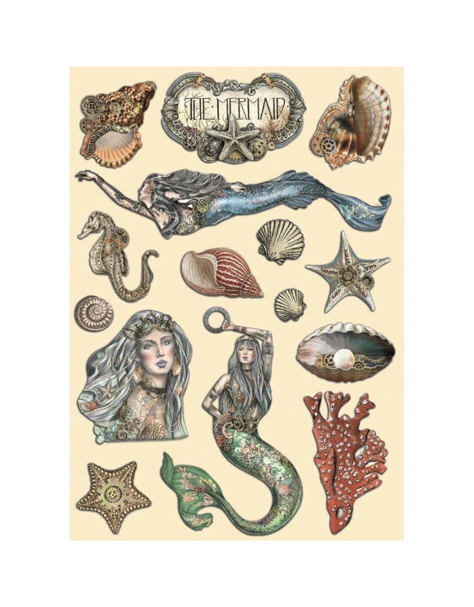 STAMPERIA STAMPERIA SONGS OF THE SEA THE MERMAID A5 WOODEN SHAPES