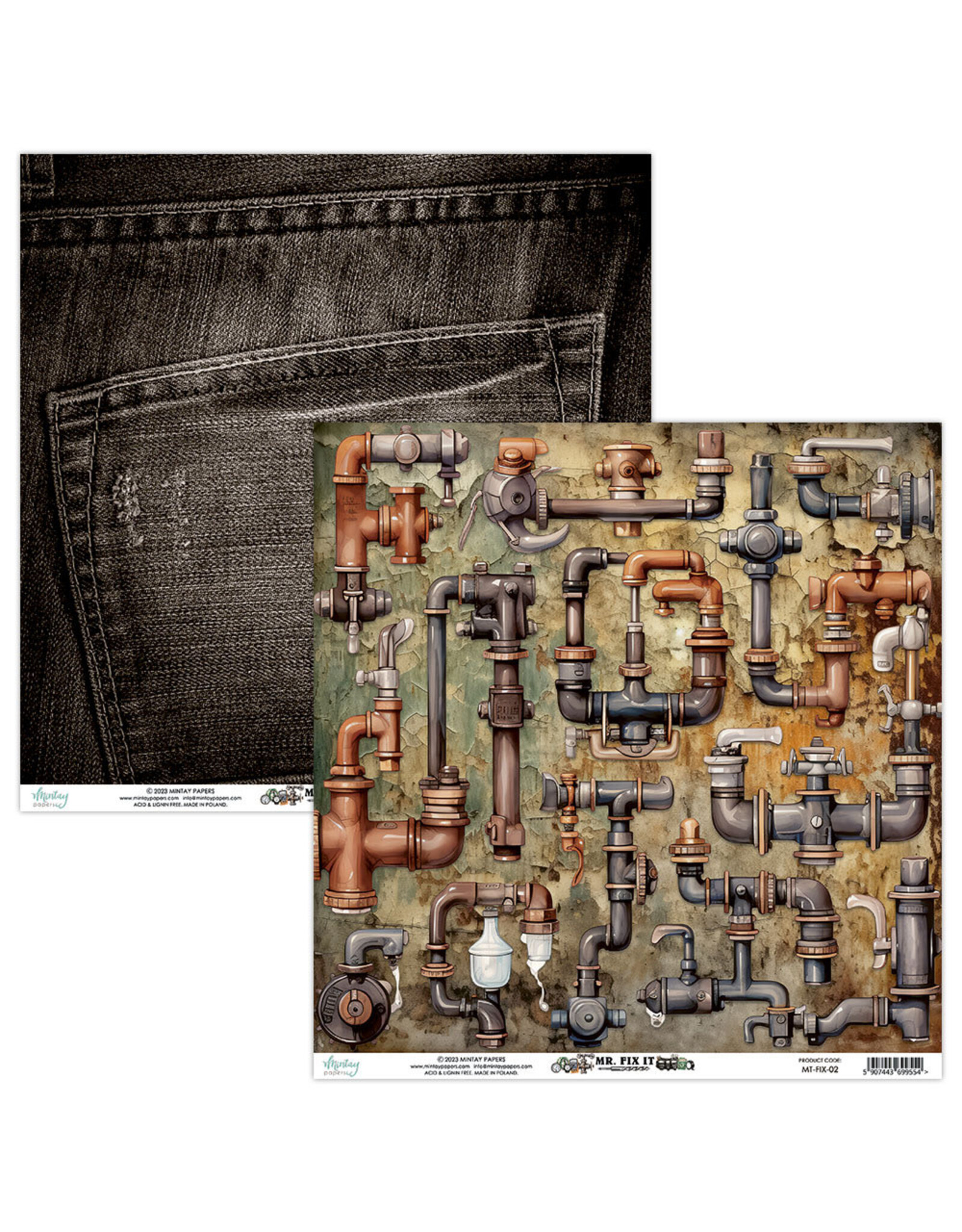 MINTAY MINTAY MR. FIX IT #02 12x12 CARDSTOCK