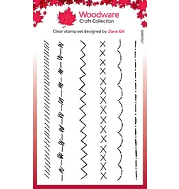 WOODWARE CRAFT COLLECTION WOODWARE CRAFT COLLECTION JANE GILL DOODLE STITCHES CLEAR STAMP SET