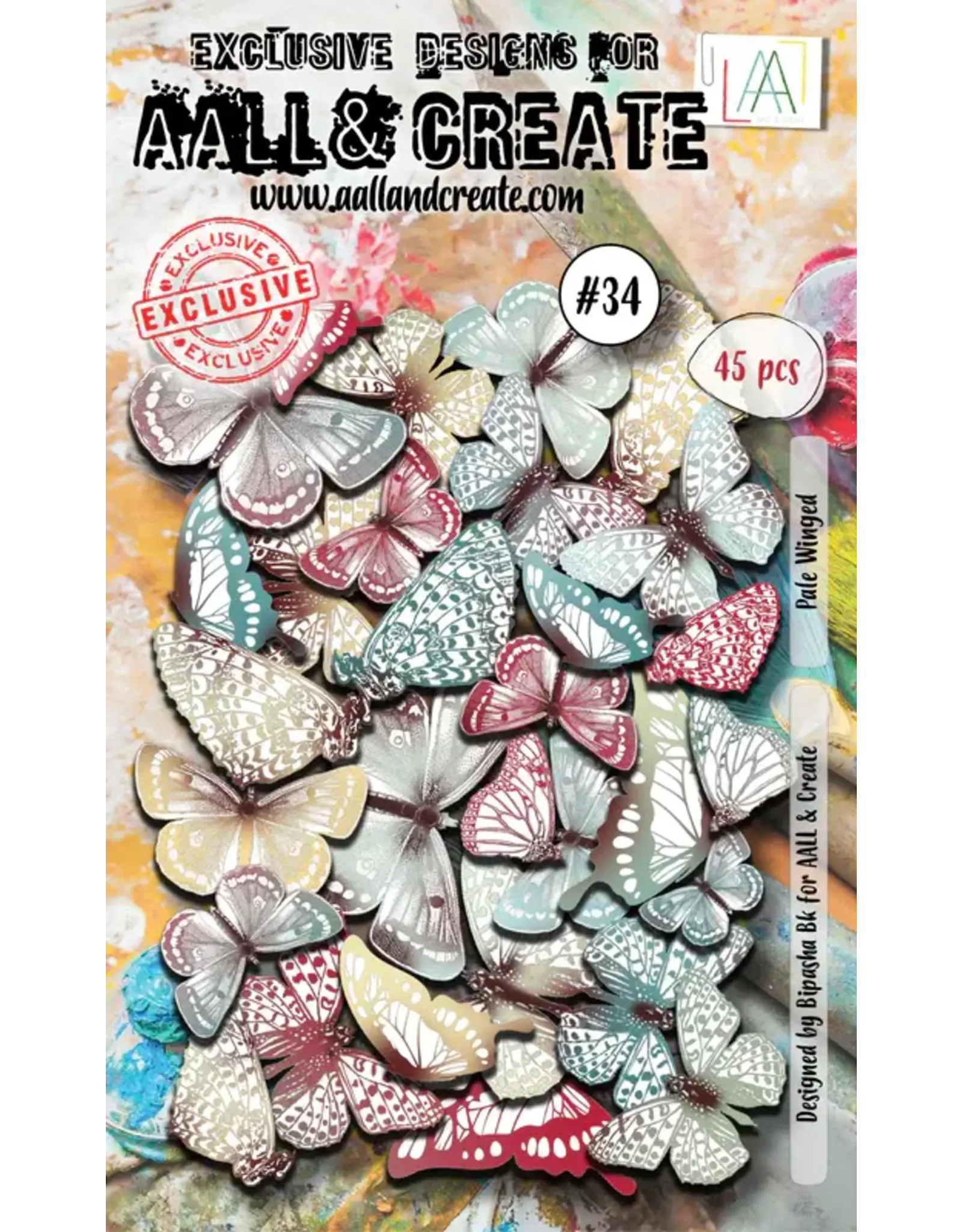 AALL & CREATE AALL & CREATE BIPASHA BK #34 PALE WINGED COLOR DIE CUTS 45/PK