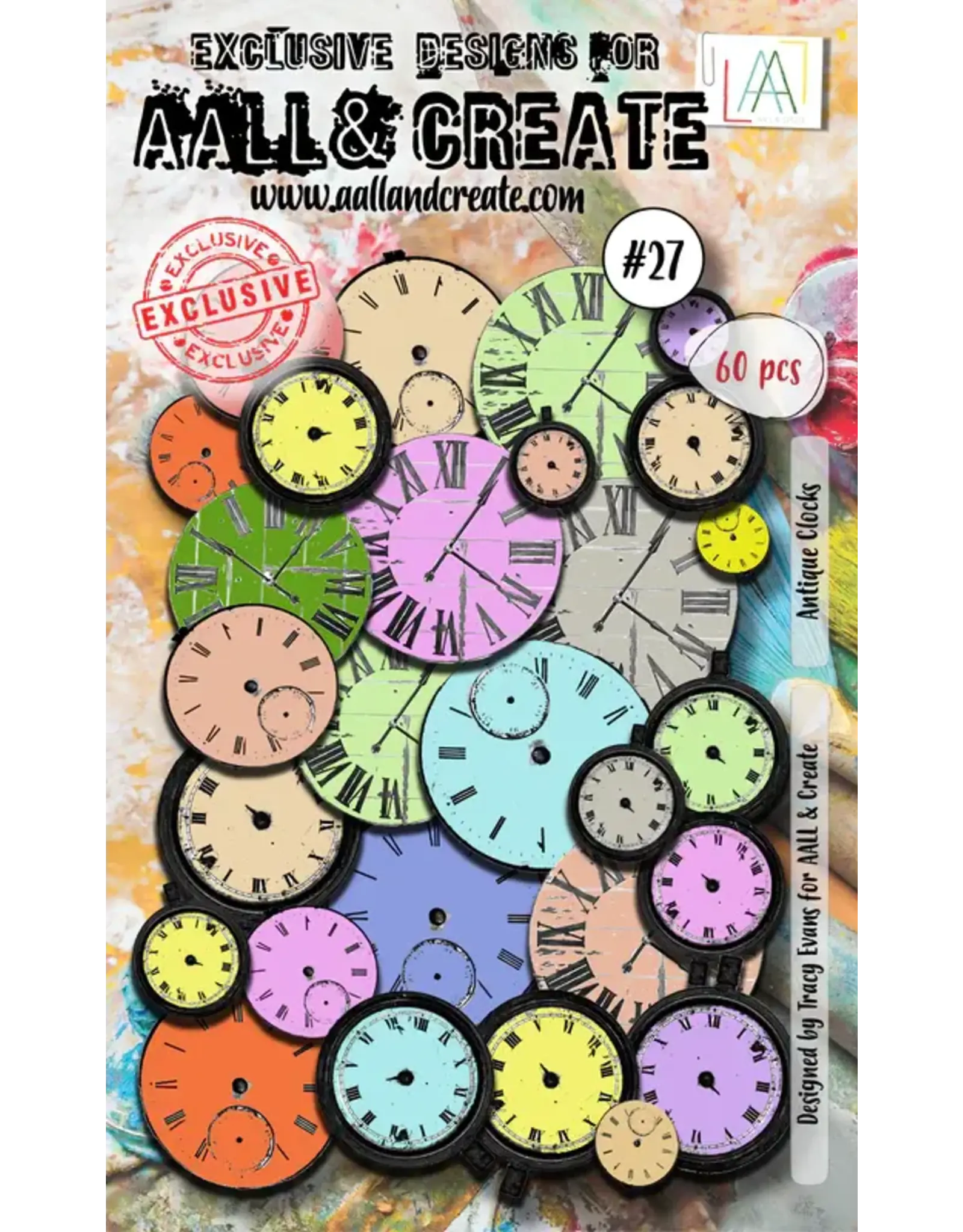 AALL & CREATE AALL & CREATE TRACY EVANS #27 ANTIQUE CLOCKS COLOUR DIE CUTS 60/PK